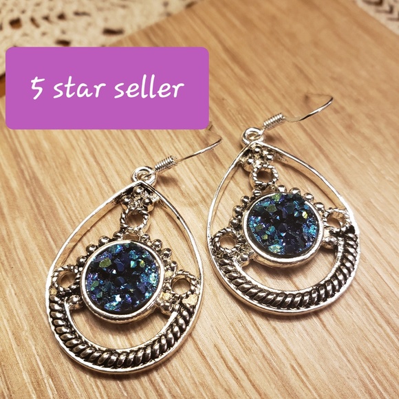 Jewelry - ⚘ Sterling Silver .925 Solid | Druzy Earrings